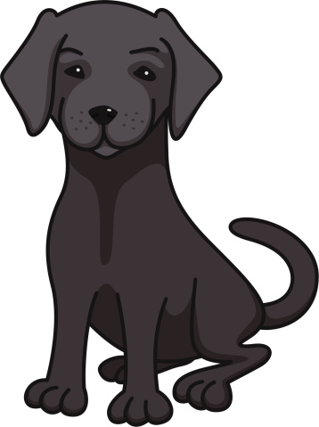 358x479 Black Lab Clipart