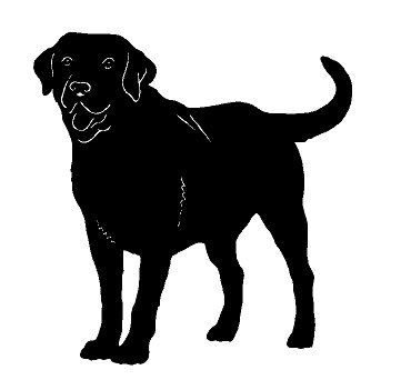 370x351 Labrador Retriever Silhouette Vinyl Decal For Laptops Car Truck