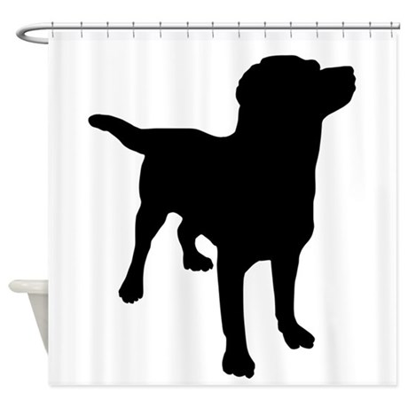 460x460 Black Lab Shower Curtains