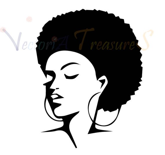 570x538 Afro Svg Afro Lady Svg Afro Lady Silhouette Afro Vector