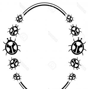 300x300 Black White Silhouette Oval Floral Frame Shopatcloth