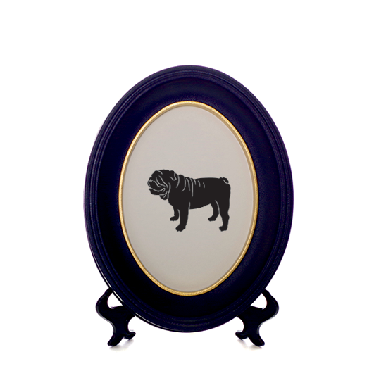 531x554 English British Bulldog Silhouette Cut Out In Black With Gold