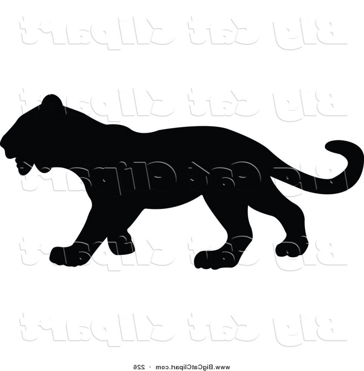 1228x1252 Big Cat Vector Clipart Of A Profiled Black Panther Silhouetted