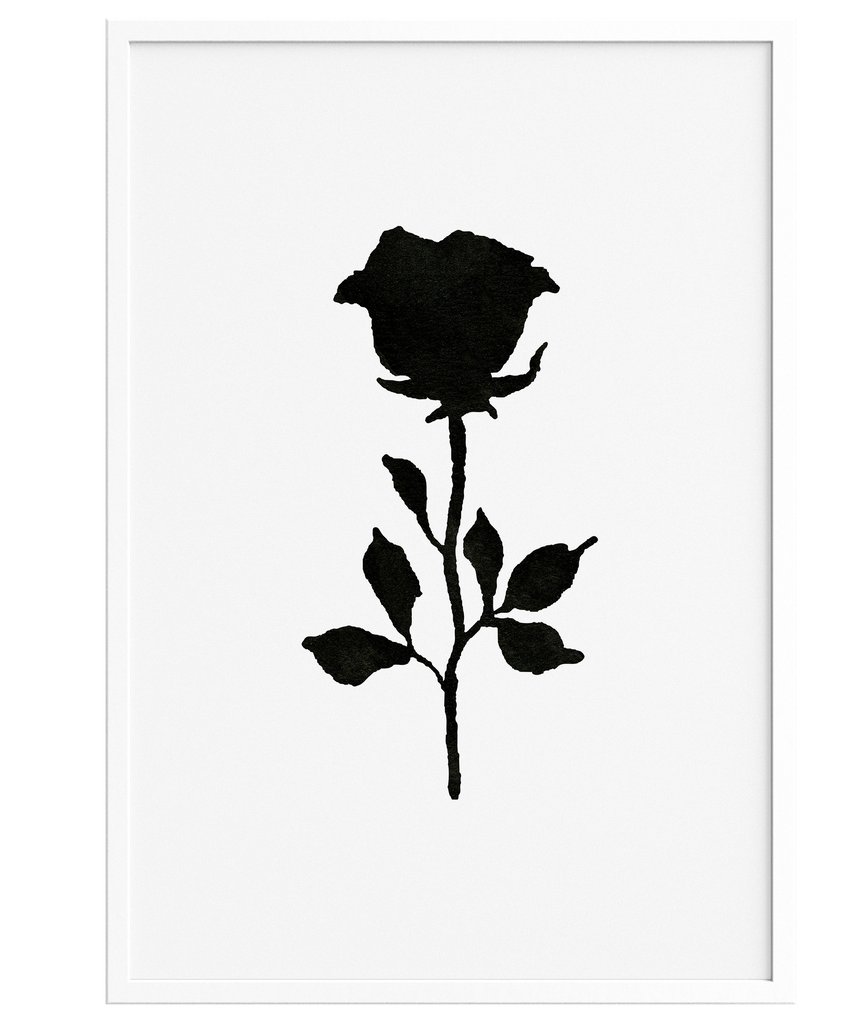 859x1024 The Black Rose 1 Printable Black And White Wall Art Minimalist