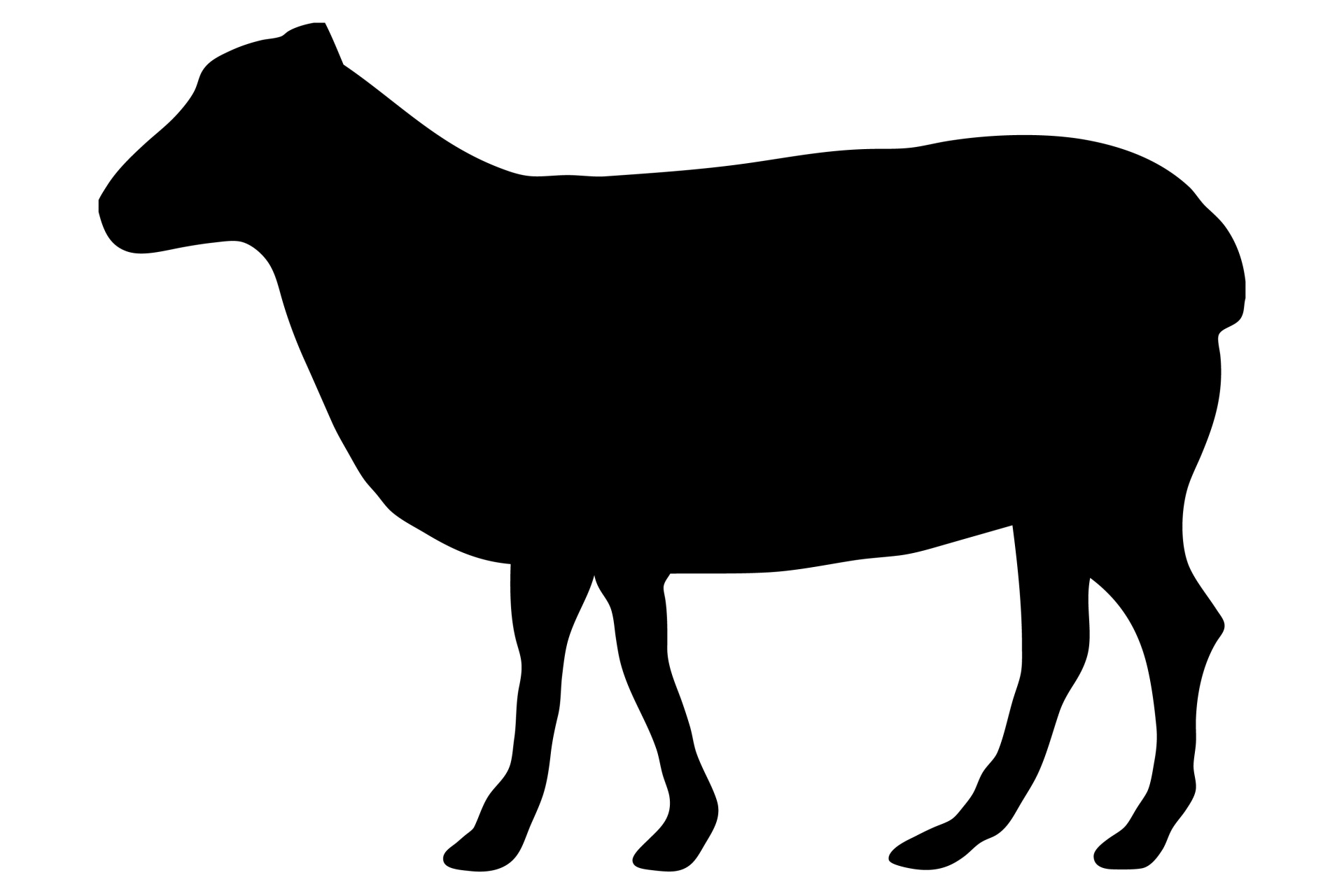 1920x1280 Sheep Black Silhouette Free Stock Photo