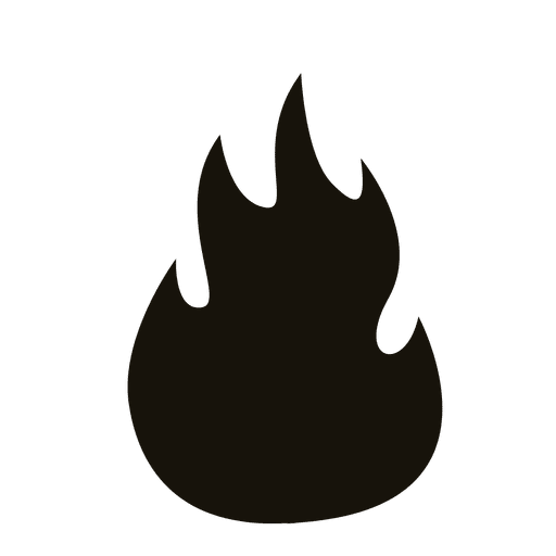 512x512 Flame Fire Black Silhouette Design