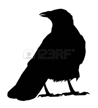 408x450 Clipart Black And White Heraldic Silhouette Raven Logo