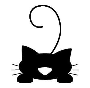 300x293 Cat Silhouette Kitten Black Cat Logo Sticker Decal Graphic Vinyl