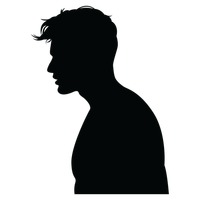 200x200 Side View Of A Silhouette Man Vector Image