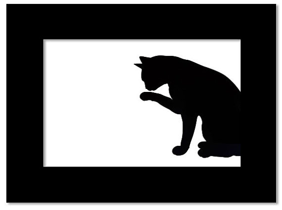 570x425 Hand Drawn Glass Paint A Black Cat Black On By Glassspace