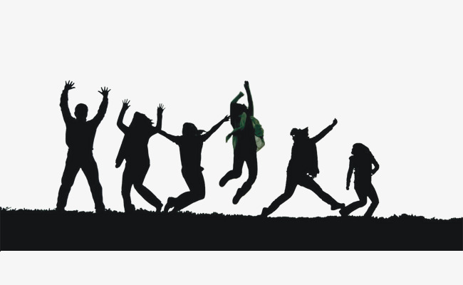 650x400 Black Silhouette Figures, Youth, Character, Sketch Png Image