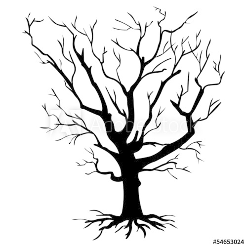 500x500 Vector Black Silhouette Of A Bare Tree