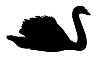 320x197 Swan Silhouette Decal Sticker