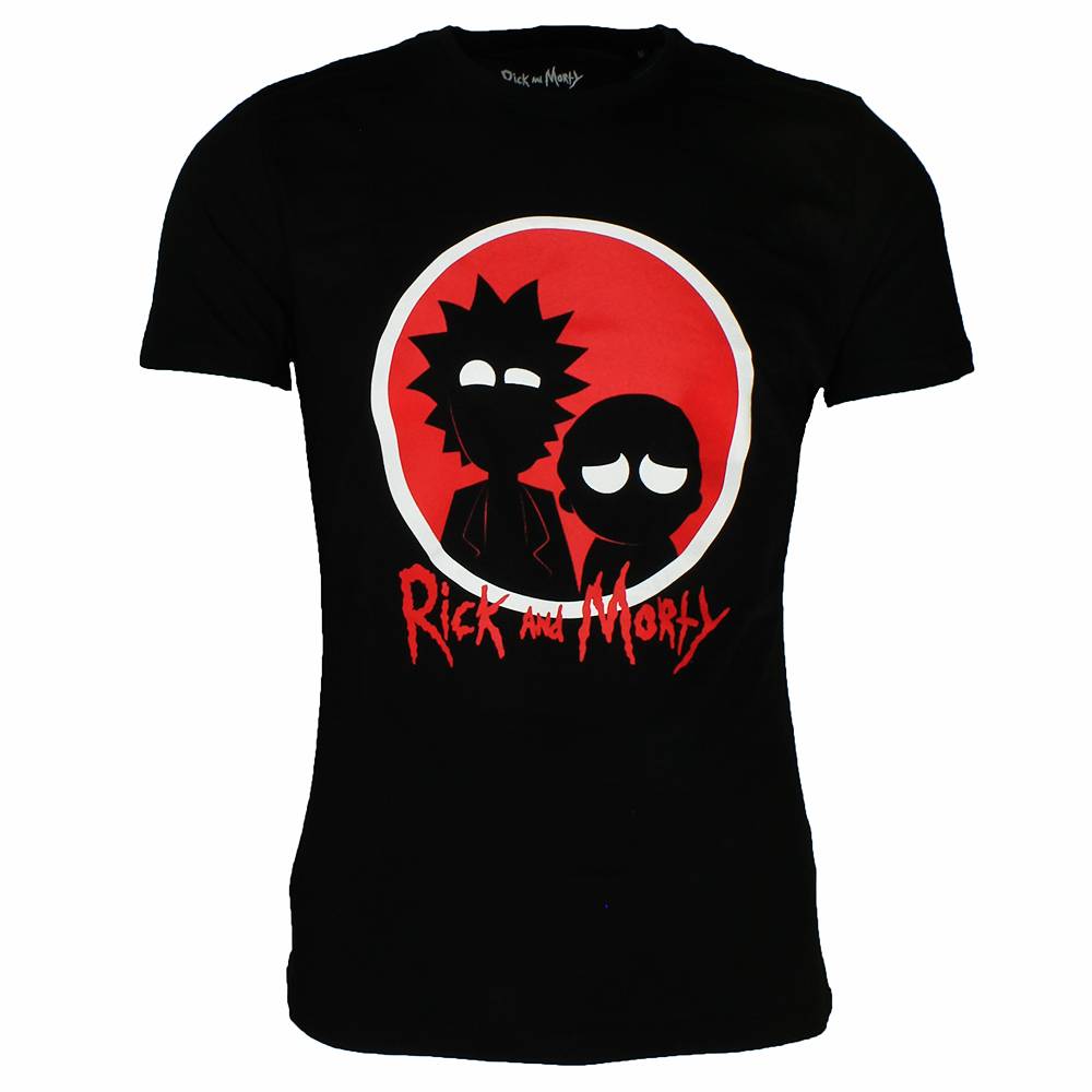 1000x1000 Rick And Morty Silhouette T Shirt Blackred