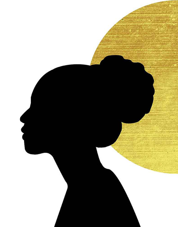 570x726 African Wall Art Gold And Black African Art Black Woman