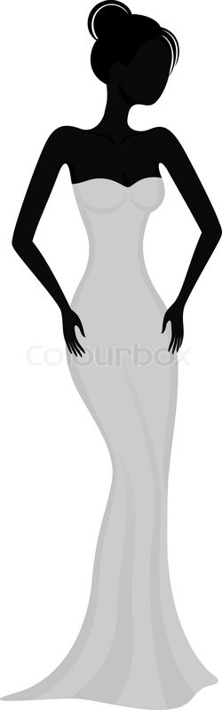 250x800 Silhouette Clipart Evening Dress