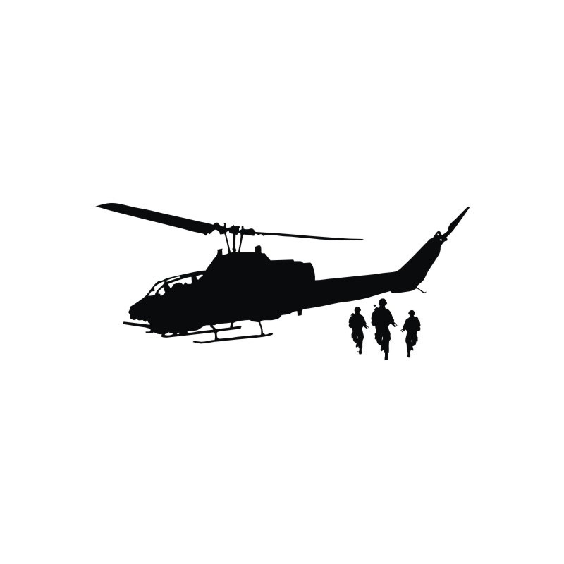 800x800 Transport Silhouette Home Decor Wall Stickers Diy Army Helicopter