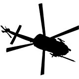 160x160 Mini Blackhawk Mh 60uh 60 Helicopter Decal In White