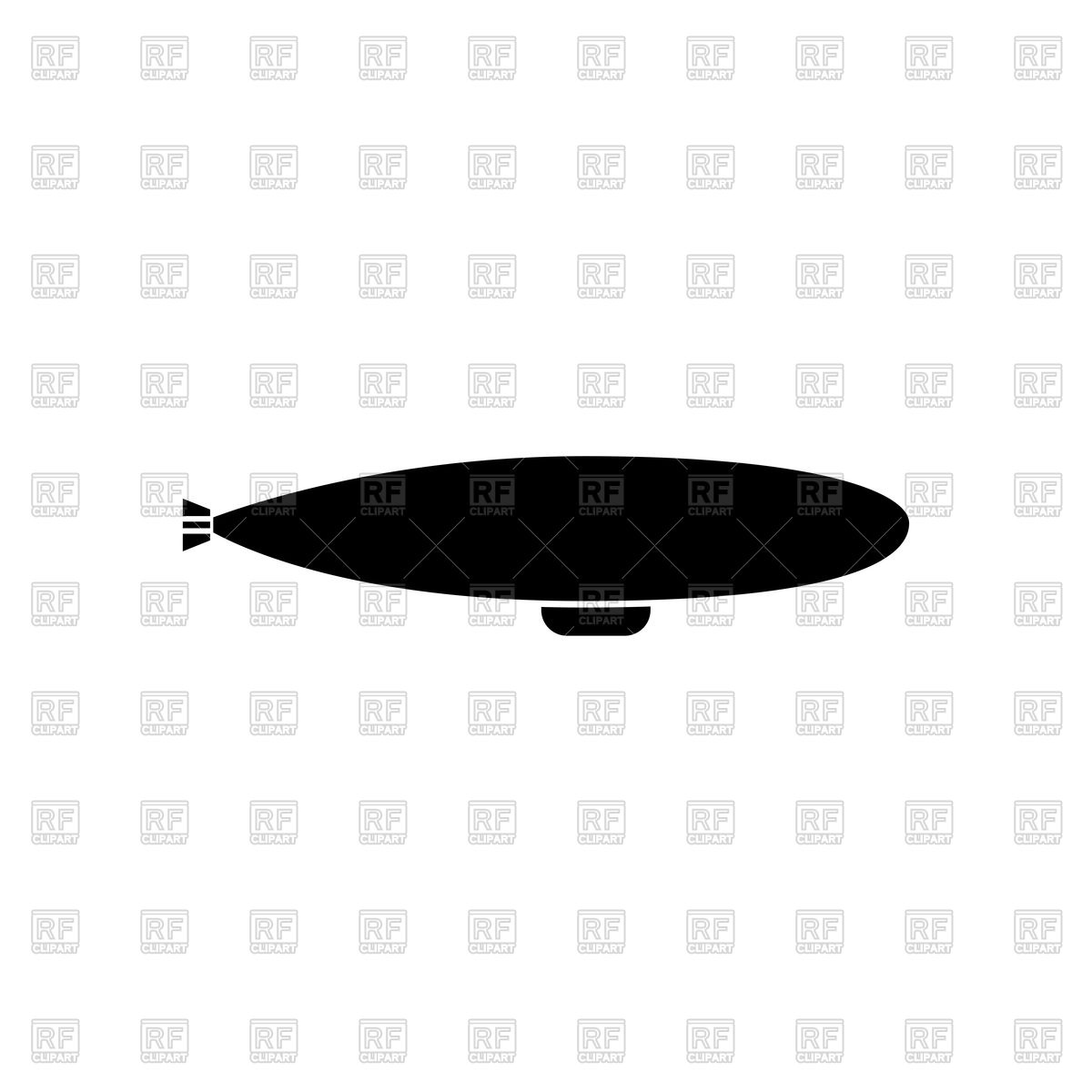 1200x1200 Dirigible Silhouette Royalty Free Vector Clip Art Image