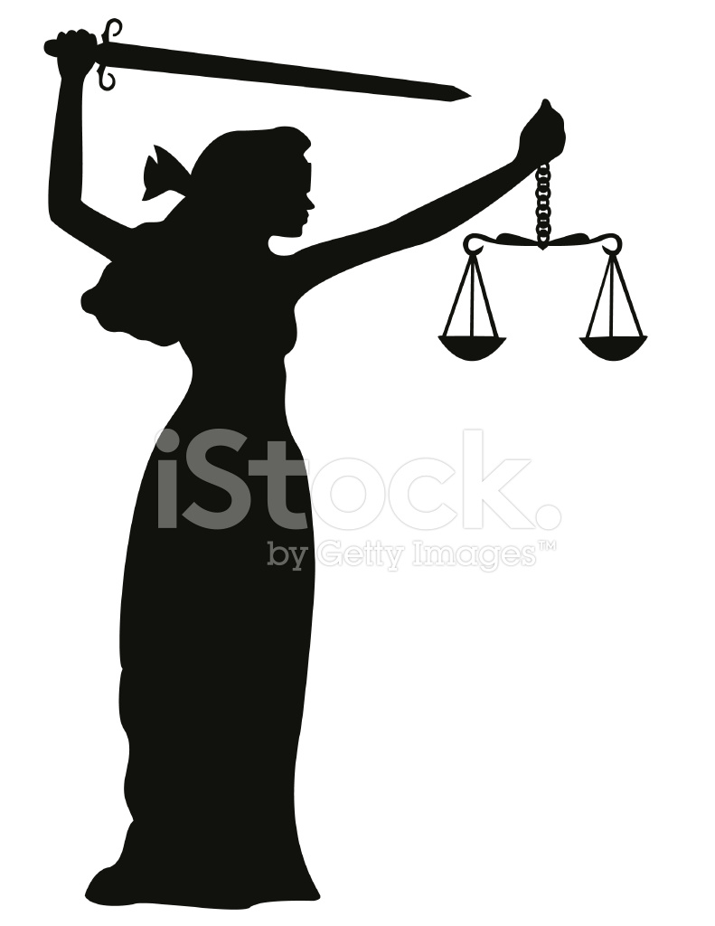 791x1024 Justice Silhouette Stock Vector