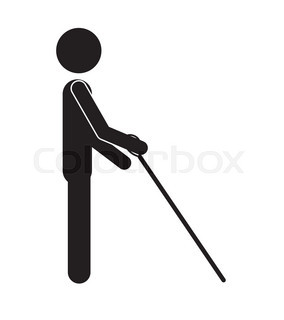 284x320 Silhouette Blind Person Isolated Icon Vector Illustration Design