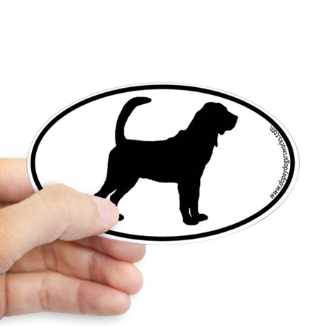 460x460 Bloodhound Silhouette Oval Stickers