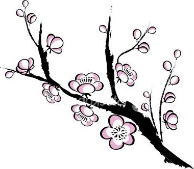 380x332 Drawn Ume Blossom Silhouette Many Interesting Cliparts