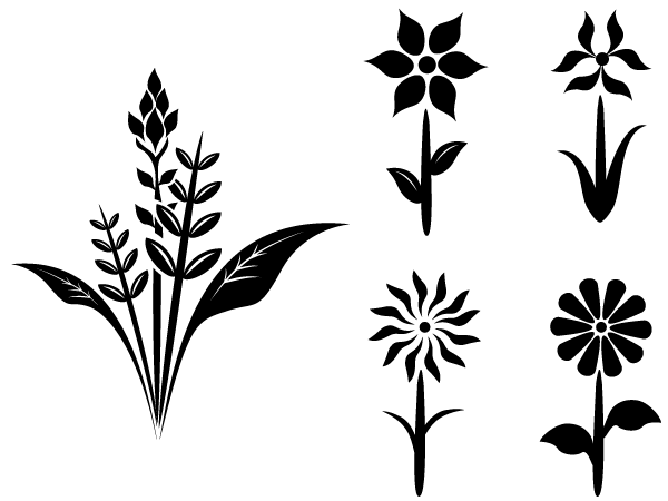 600x450 Hawaiian Flower Silhouette Free Vector 123freevectors