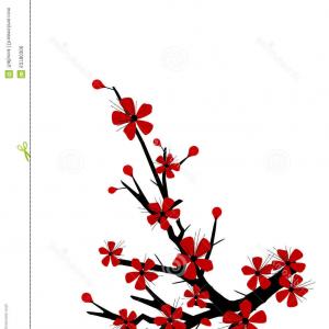 300x300 Photostock Vector Peach Or Cherry Blossom Tree Branch With Flowers