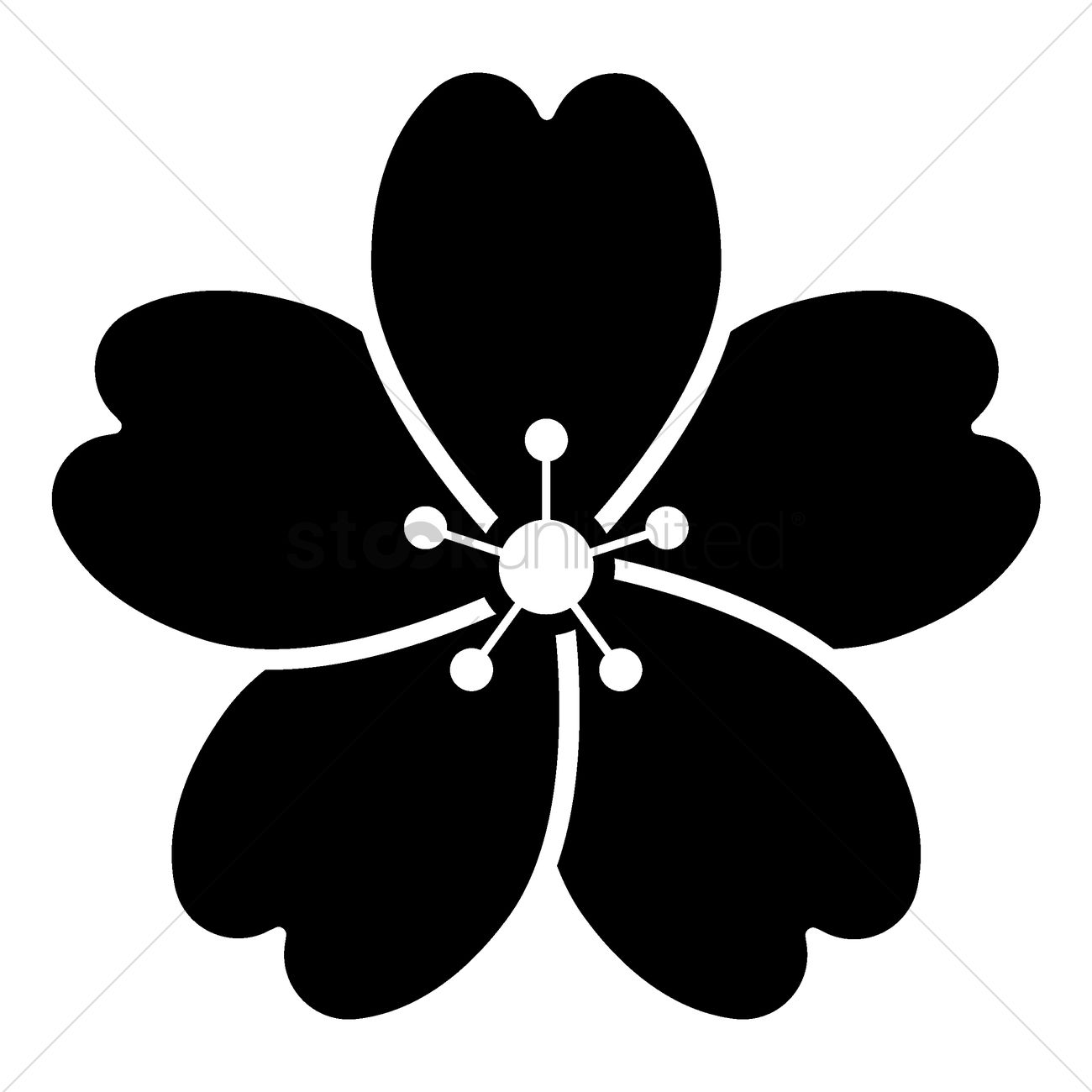 1300x1300 Sakura Blossom Clipart Black And White 3870411