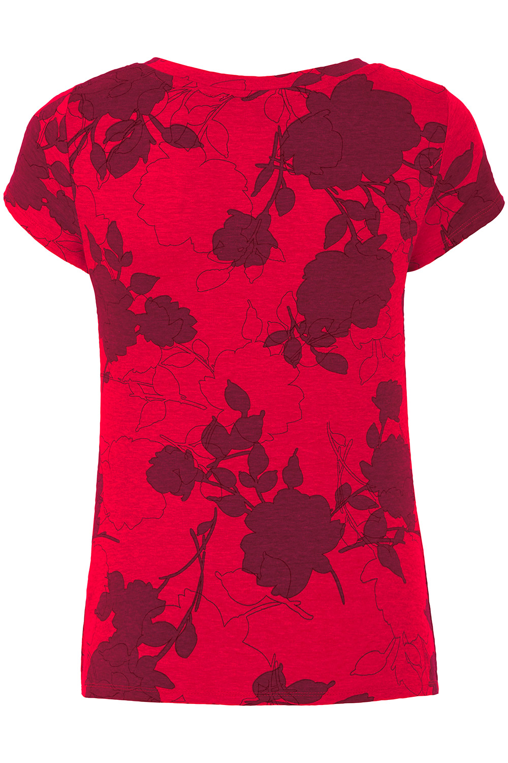 1000x1500 Rose Print V Neck Top