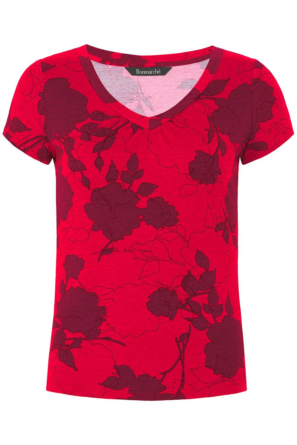1000x1500 Silhouette Rose Print V Neck Top