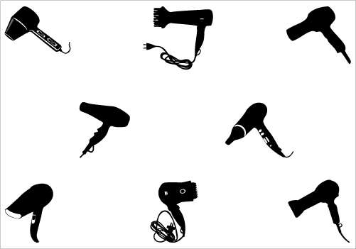 501x351 Hair Dryer Silhouette Vector