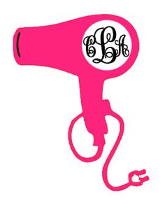 236x299 Custompersonalized Vinyl Hair Dryer Car Decal With Monogram