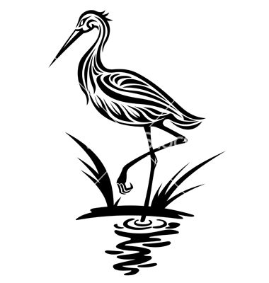 380x400 Heron Bird Silhouette Vector Silhouette Clip Art