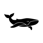 150x150 Blue Whale In The Cartoon Sea Royalty Free Vector Clip Art Image