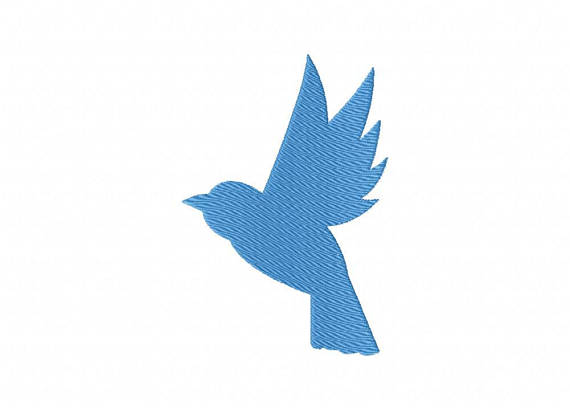 570x411 Blue Bird Bluebird Silhouette Machine Embroidery Design