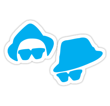 375x360 Blues Brothers Silhouette Retro Stickers By Jandsgraphics Redbubble