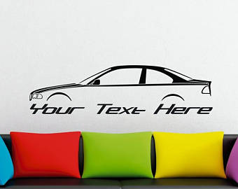 340x270 Large Custom Car Silhouette Wall Sticker For Bmw Z4 Roadster