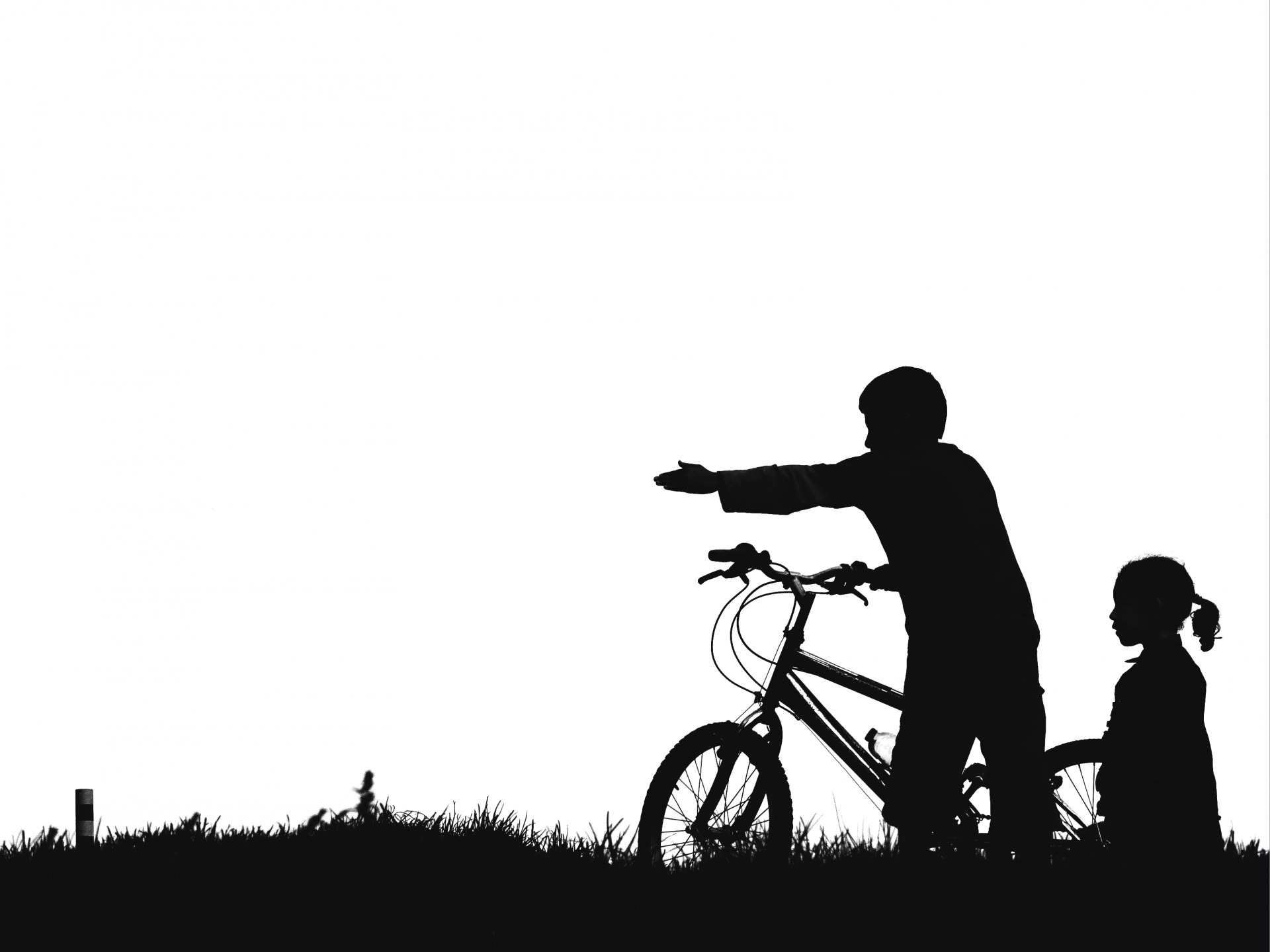 1920x1439 Free Images Silhouette, Black And White, Vehicle, Child