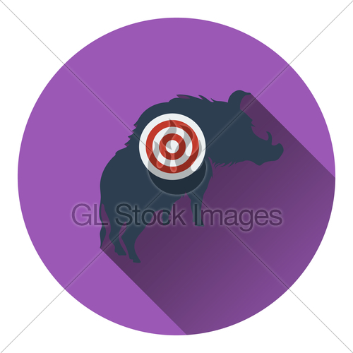500x500 Icon Of Boar Silhouette With Target Gl Stock Images