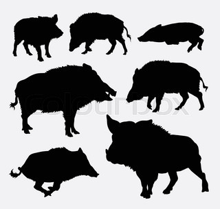 320x303 Silhouette Of The Wild Boar Stock Vector Colourbox