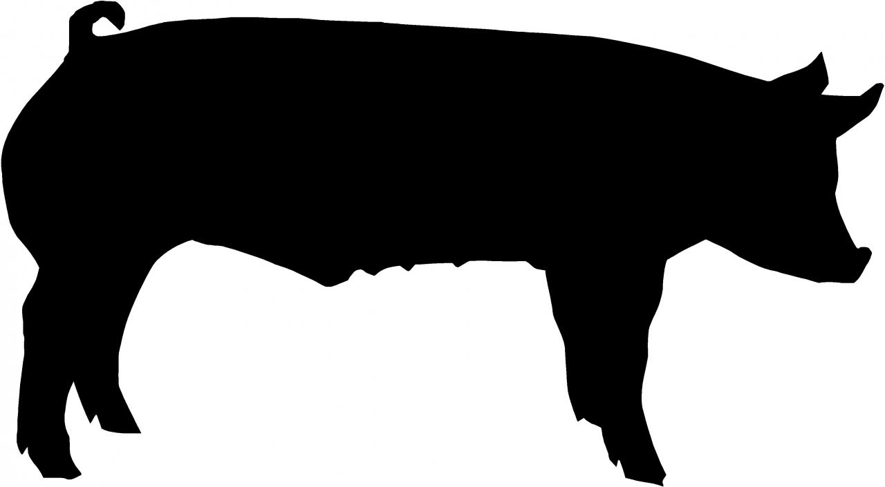 1280x705 Free Show Pig Silhouette, Hanslodge Clip Art Collection