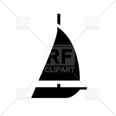 400x400 Silhouette Of Yacht Royalty Free Vector Clip Art Image