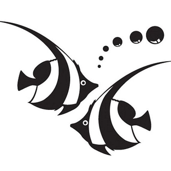 570x570 Twin Fish Wall Sticker Tattoo Vinyl Decal By Seeyou276 On Etsy