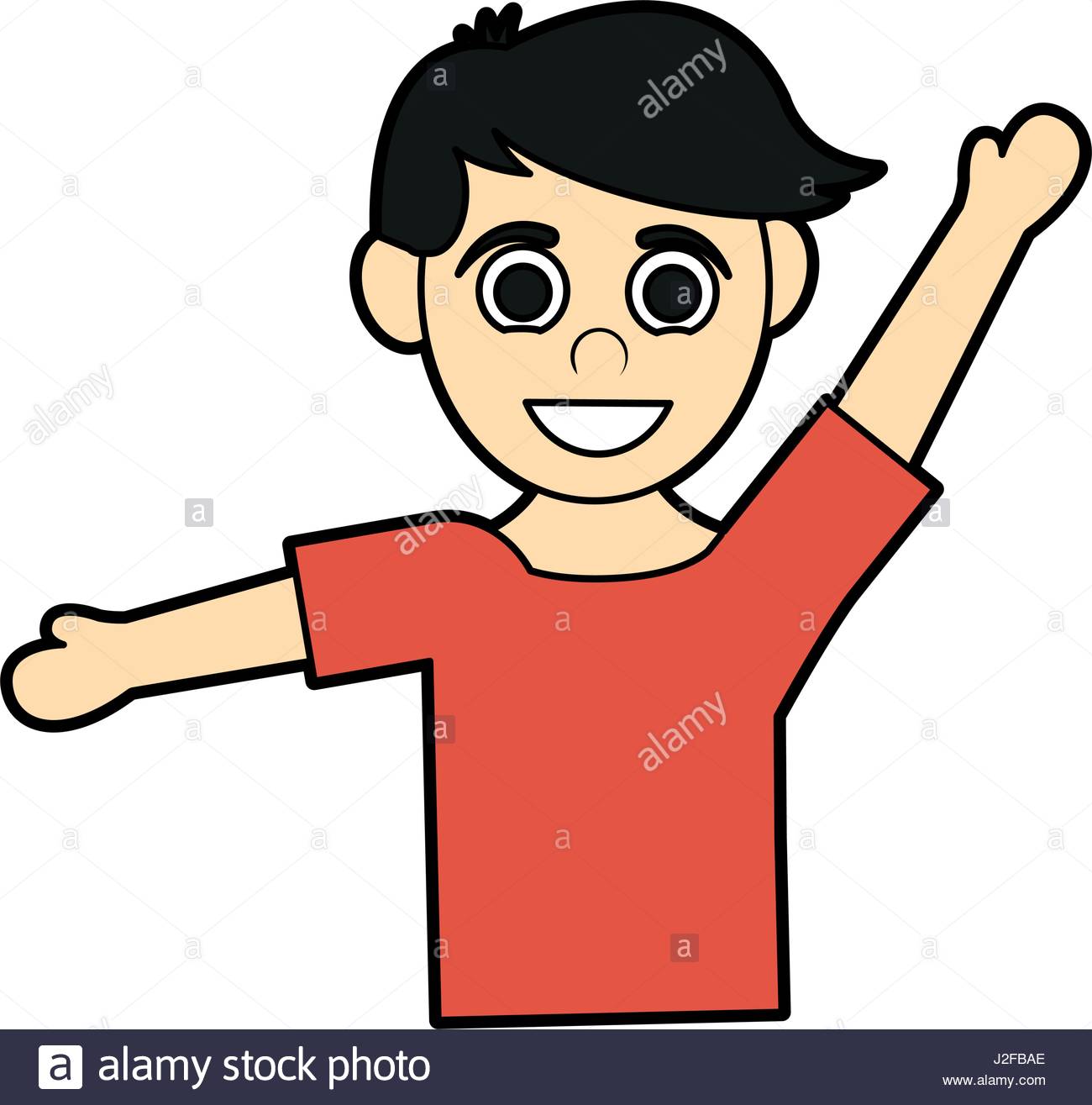 1300x1315 Colorful Silhouette Cartoon Half Body Guy With Open Arms Up Stock