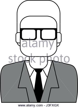 300x412 Colorful Silhouette Half Body Executive Faceless Man With Glasses