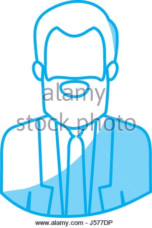 300x448 Silhouette Half Body Man With Formal Suit And Glasses Stock Vector