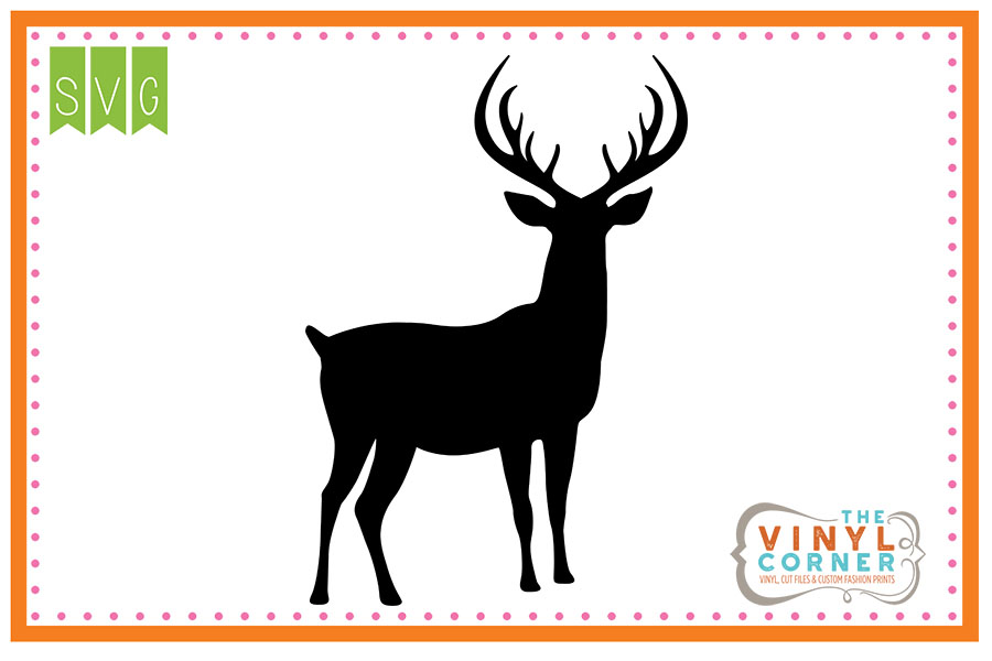 900x600 Deer Fully Body Silhouette Cuttable Svg Clipart Design