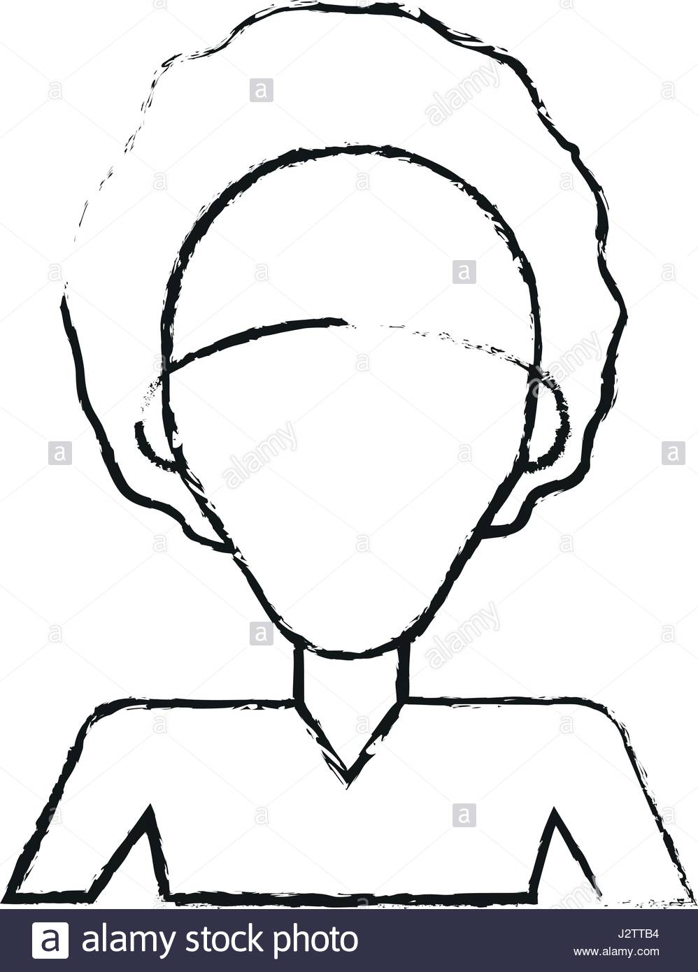 998x1390 Blurred Silhouette Caricature Faceless Half Body Woman With Afro
